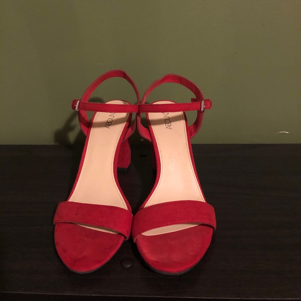 ABOUND Red Open Toe Heels